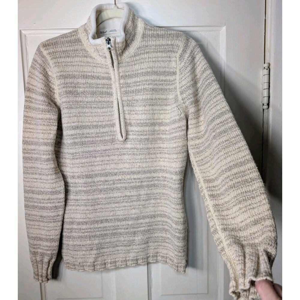 Woolrich Womens M Gray Knit Quarter Zip Mock Neck Pullover Sweater(856)